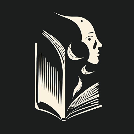 a vector logo of an open book, minimal, by Pablo Picasso