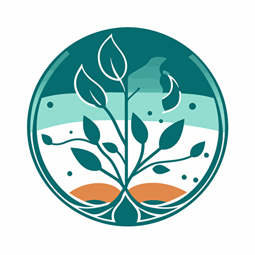 aquaponic 2D vector logo