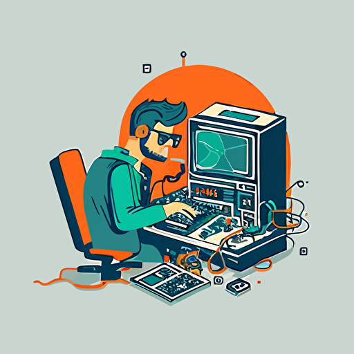 simple vector IT support illustration
