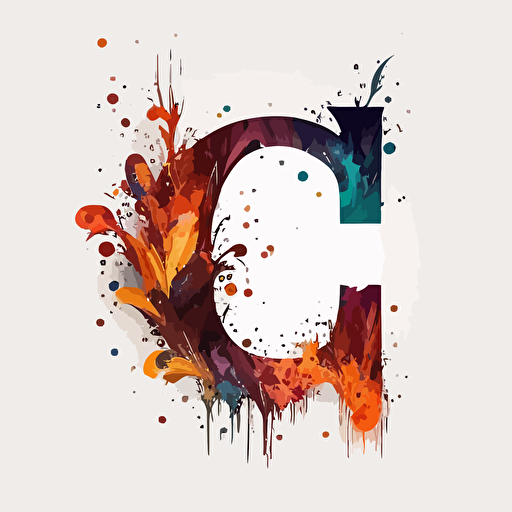 letter G that look like scessors handle, vector art, white backgrond flat