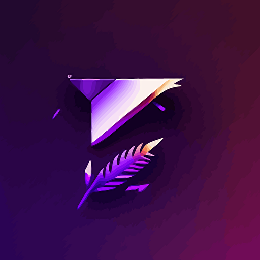 logo showing a letter with an arrow, minimal, vector, flat with a purple gradient