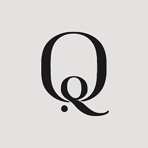 a lettermark of the letter Q, Logo, Serif Font, Vector, Simple