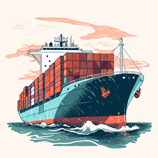 an illustration vector of a container ship