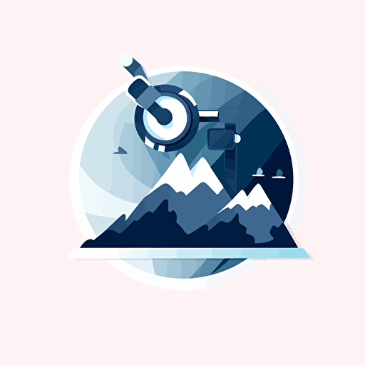 make a simple logo for movie studio, 2d vector , grey blue gradient, white background