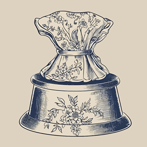 decoration with Regency cooking cap, vector