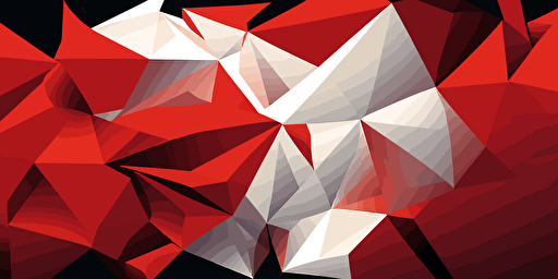 minimalist, vectorized, red and white colors, print layer , delicacy, elegant, simple polygon smooth pattern, dark background