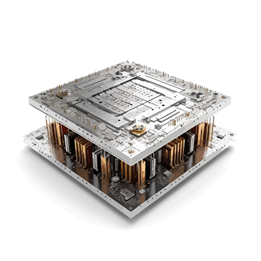 quantum computer, vector, white background