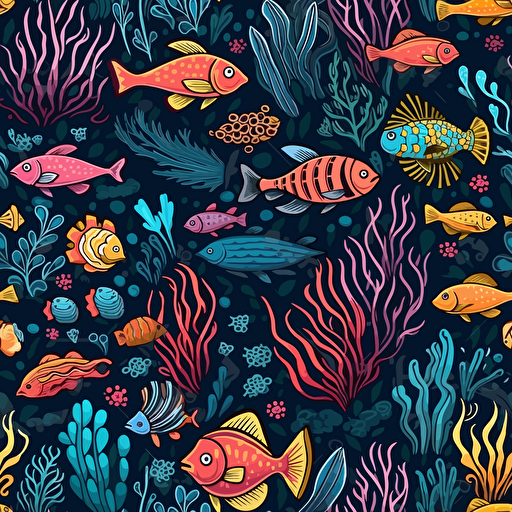 underwater life pattern, vector