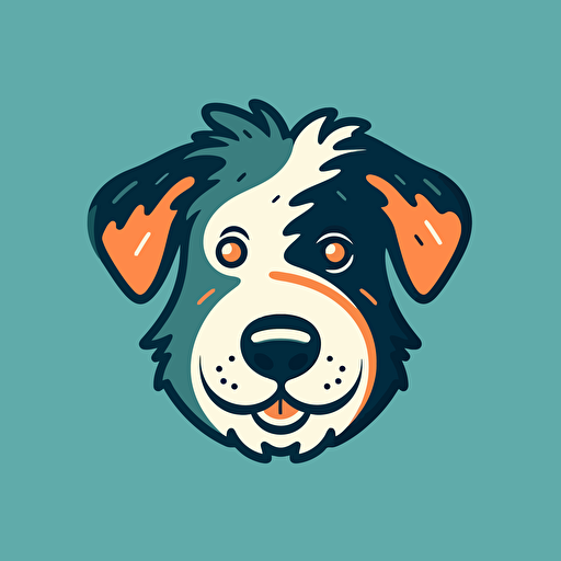 A friendly and approachable dog, Comic vector illustration style, flat design, minimalist logo, minimalist icon, flat icon, adobe illustrator, cute, simple