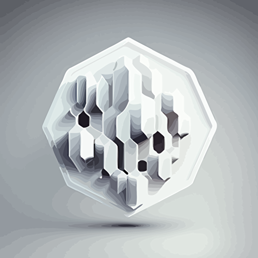 a clean white futuristic vector logo using hexagons
