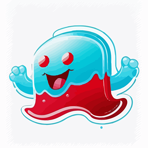 logo,mascot, simplistic, Jiggling jello, vector, white background