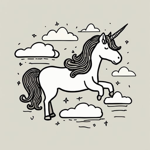 a unicorn on a cloud