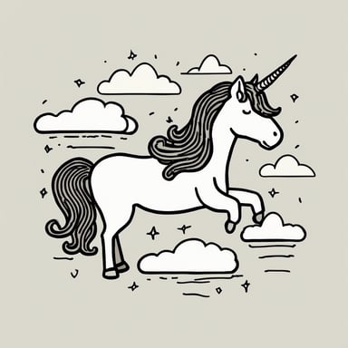 a unicorn on a cloud