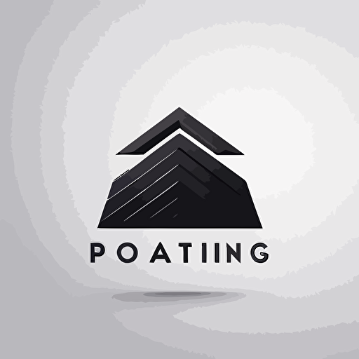 minimalist iconic logo of roofing black vector, on whit backgroynd