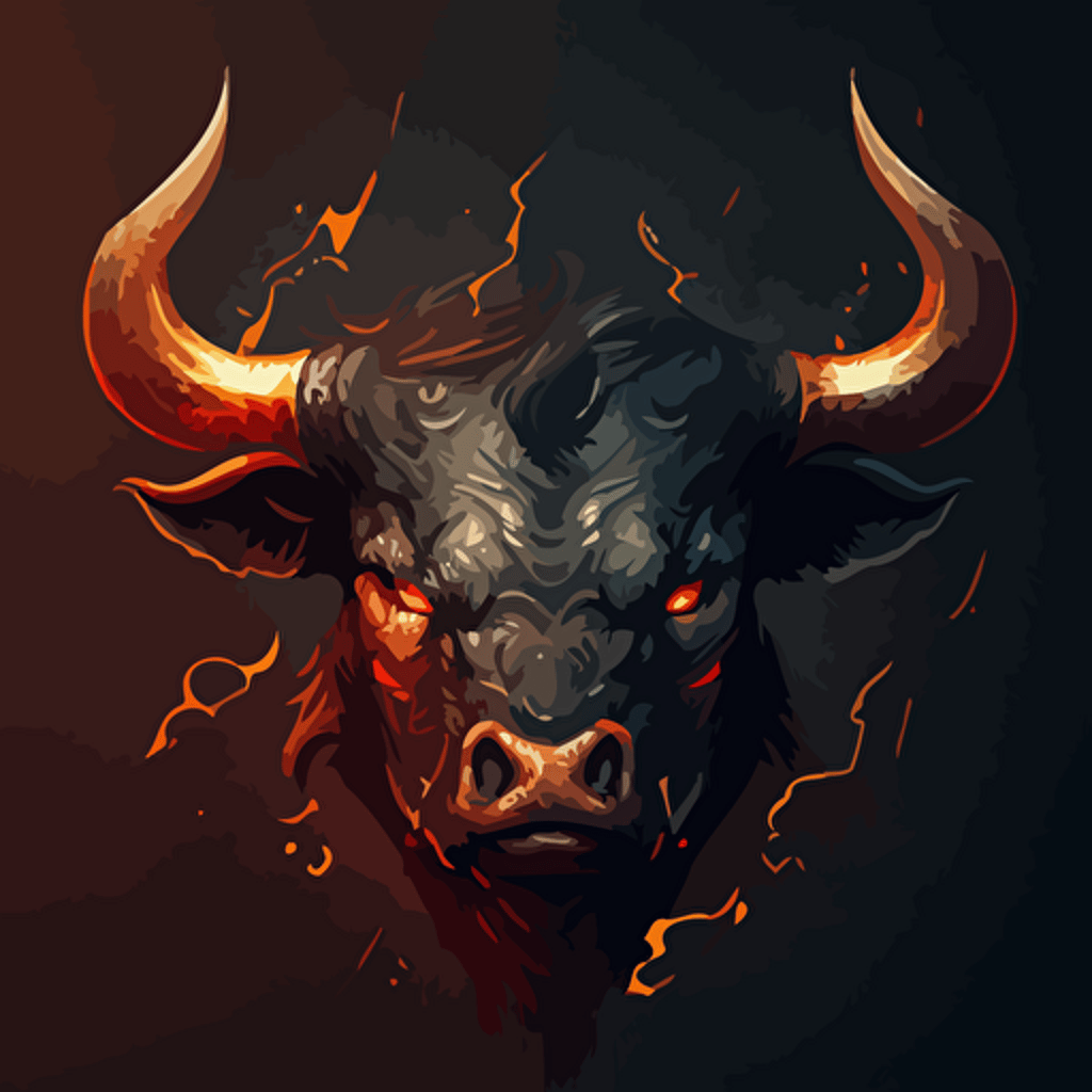 Angry blackbull , vector , 2d