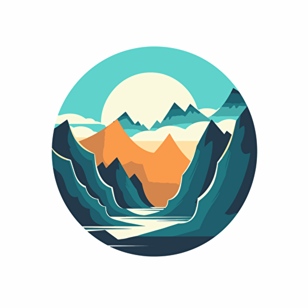 very simple logo for front of valley, vector flat, PNG, SVG, flat shading, solid white background, mascot, logo, vector illustration, masterwork, 2D, simple, illustrator