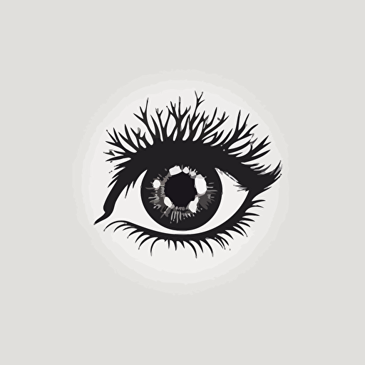 logo ,eye, vector ,simple ,flat ,low detail, smooth ,plain ,minimal ,straight design,white background,Kasiwa sato style