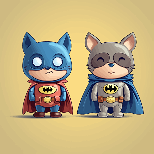 cartoon superheros as animal drawing vector v5