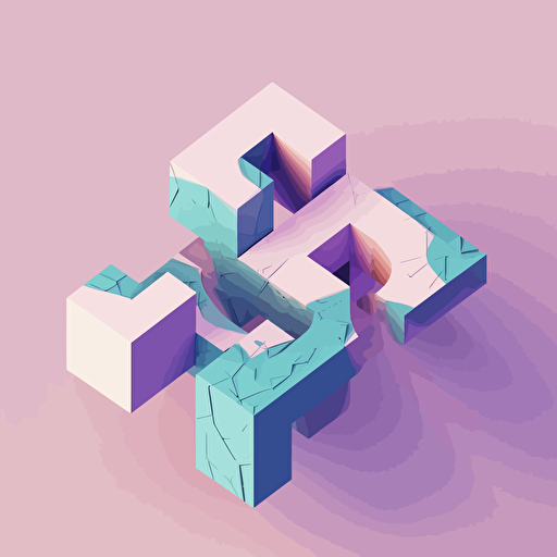 simple Isometric vector logo with letters 'EP'