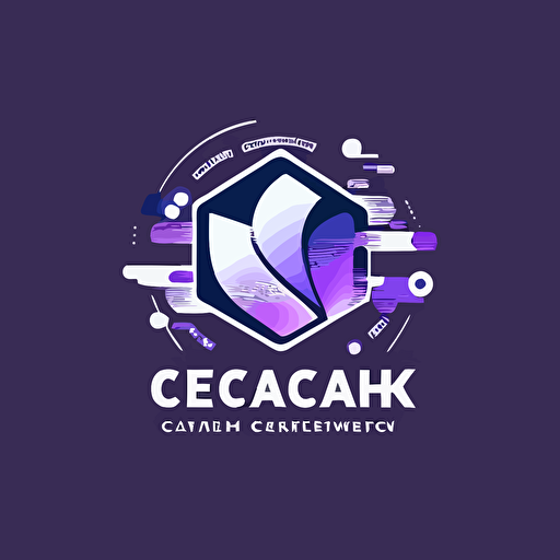 Clean logo, vector style for a tech company who works is to prevent workplace accidents and workplace illness using light purple, dark blue and white colors