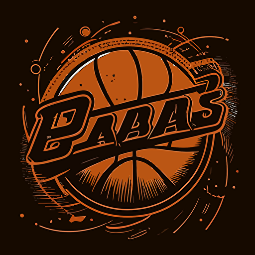 simple vector art of basketball, logo