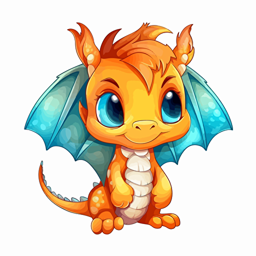 chibi dragon hq white background vector