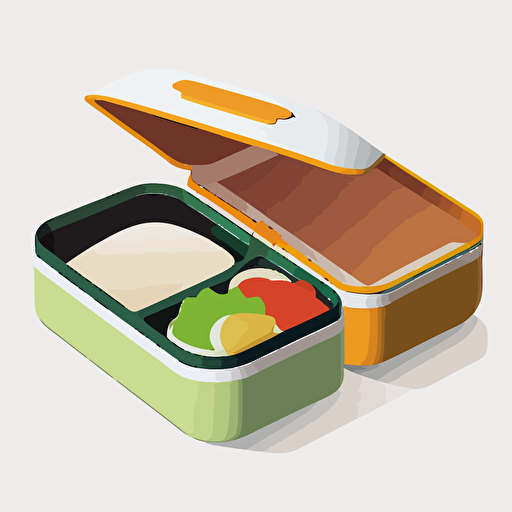 One bento box, minimalistic design, flat, no shadow, vector art, white background