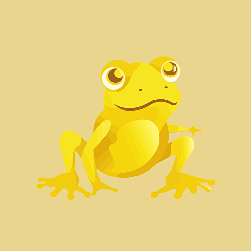 yellow baby frog logo, vector, adobe illustrator, simplified