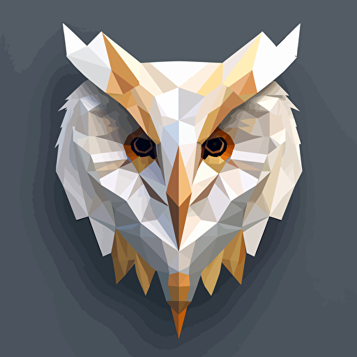 white barn owl mask, vector style