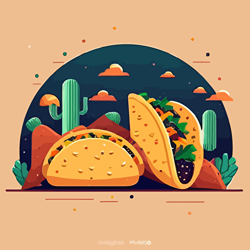 flat vector illustration of tacos