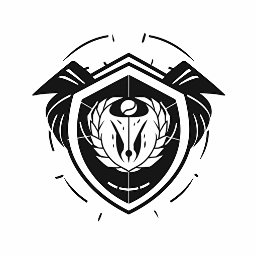 Insignia, Cyber Defense, no lettering, no image noise, white background, flat vector illustration,