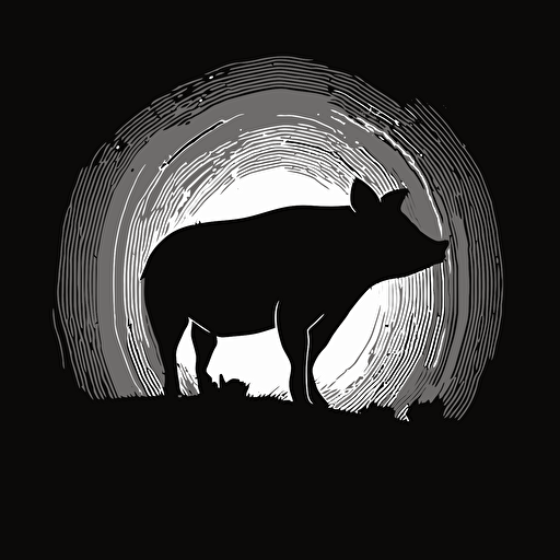 pig, silhoute, vector