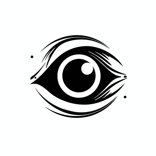 Logo of an eye, minimalist icon, vector, black on white background