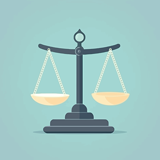 a flat vector illustration of a balance justice