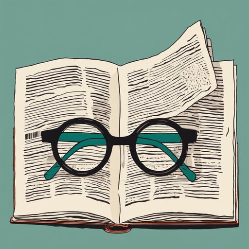 Pair of reading glasses on an open newspaper.