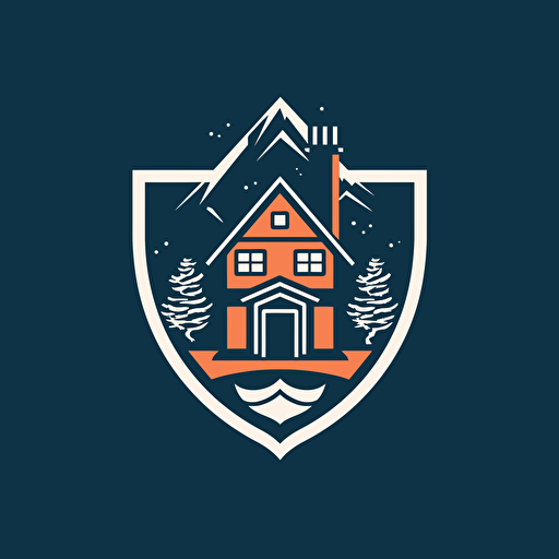 simple vector logo of a home combined with a shield