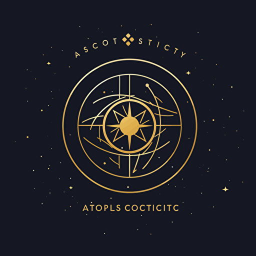 Stylish astrology consultancy logo, Apple Inc.-inspired sophistication, minimalist design elements, modern ambiance, vector illustration, Adobe Illustrator