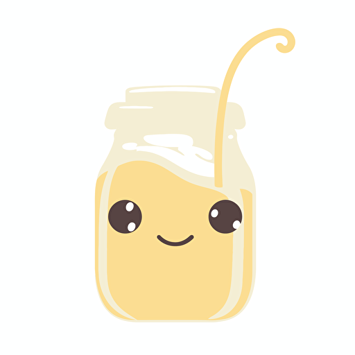 Kawaii bendy straw, flat, 2D, vector, 16 colors, white background, in anime chibi style