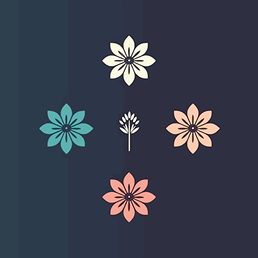 Minimalist modern logo, flower vector