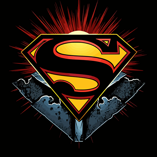 high resolution vector logo of a rock band with the shape of superman's logo.