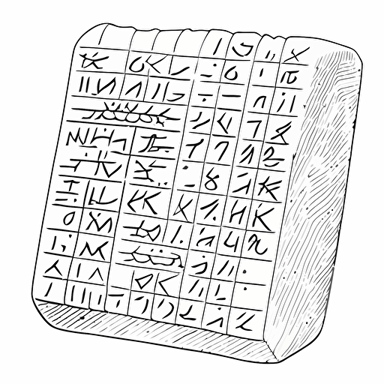 pictorial mark of a cuneiform tablet, simple, vector, no shading