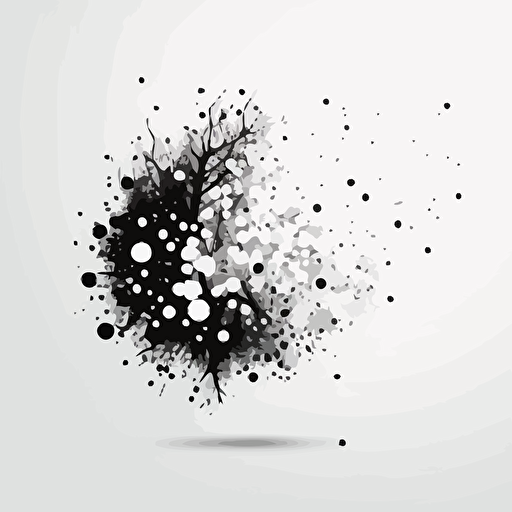 logo, web particles, flat, vector, white background