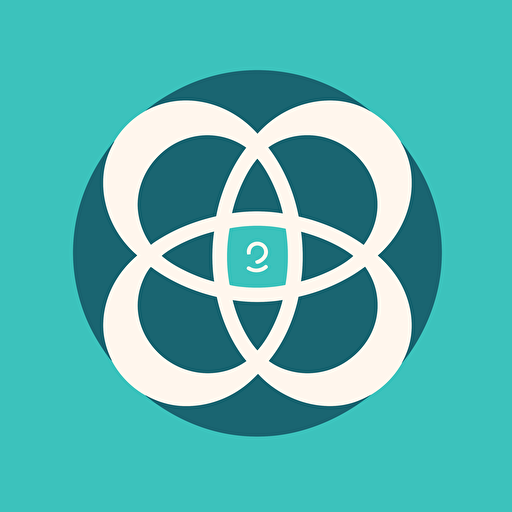 a flat vector logo for a sustainable energy brand, minimal, elemental, three colors, main color teal, by Paul Rand