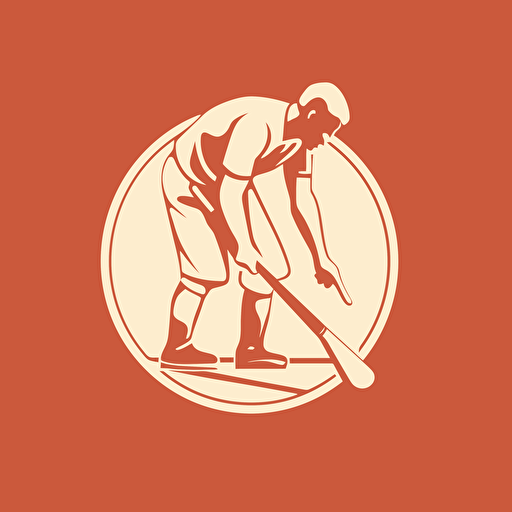 very simple logo for floorball, red and white colors, retro , vector flat, PNG, SVG, flat shading, solid background, mascot, logo, vector illustration, masterwork, 2D, simple, illustrator