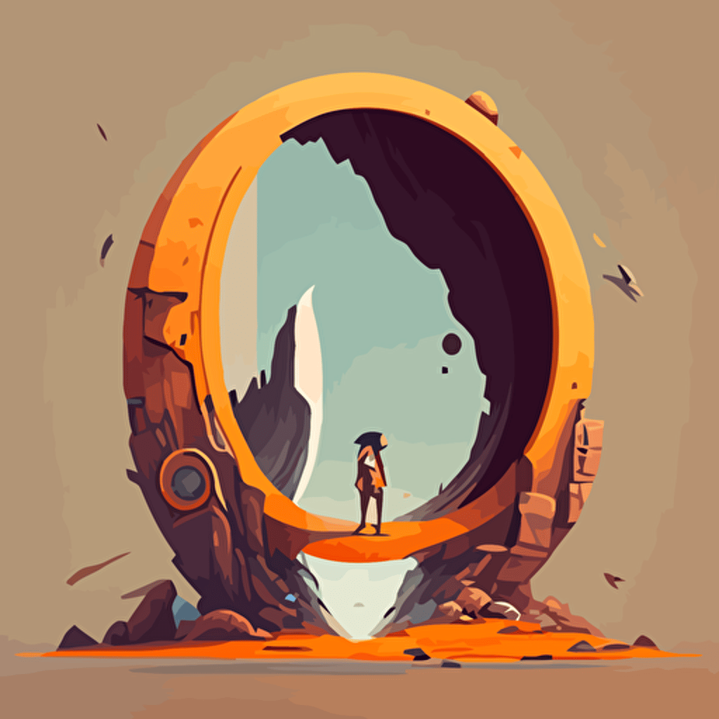 portal to another world::3 disco elysium::2 vector art::3 simple