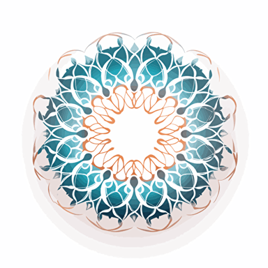 fractal circular logo, vector art, white background