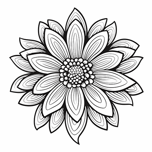outline flower style No Shadow. Cartoon. Coloring page. Vector. Simple.