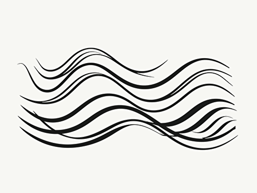 minimalist single line wave tatoo vector