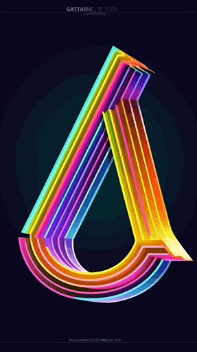 image for a double lined letter A vector image
