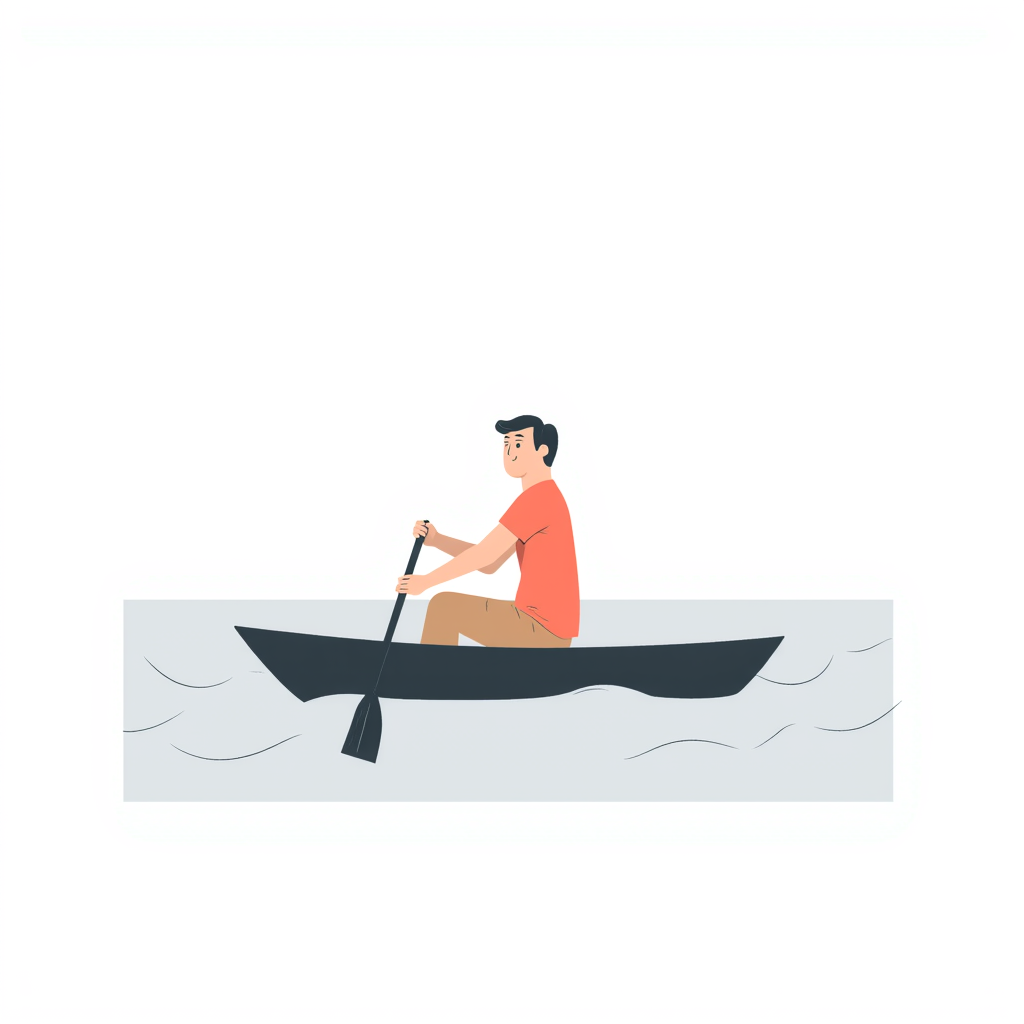 a person rowing a boat